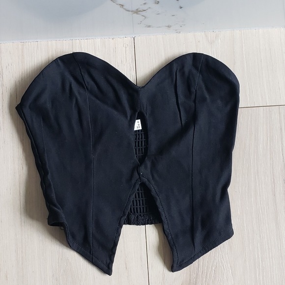 Princess Polly Corset Top Womens 0 Black Strapless Bustier Crop Y2K Concert Fest - Picture 1 of 5